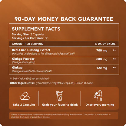 Ginseng + Ginkgo Biloba Capsules